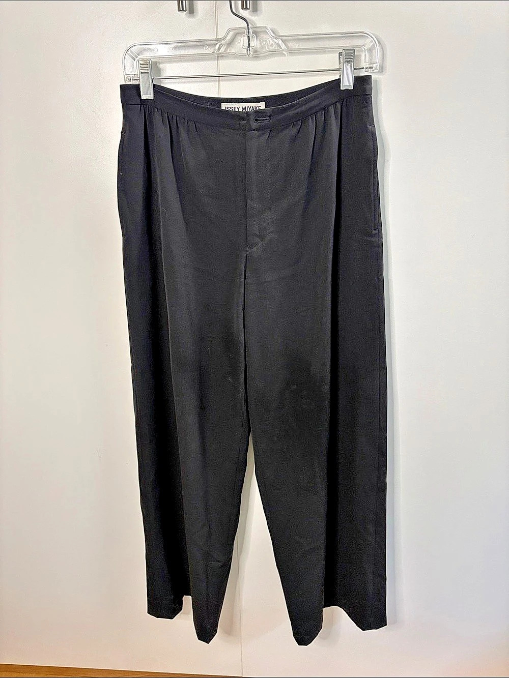 Issey Miyake Black Wool Cupro Trousers Size 3 Like New